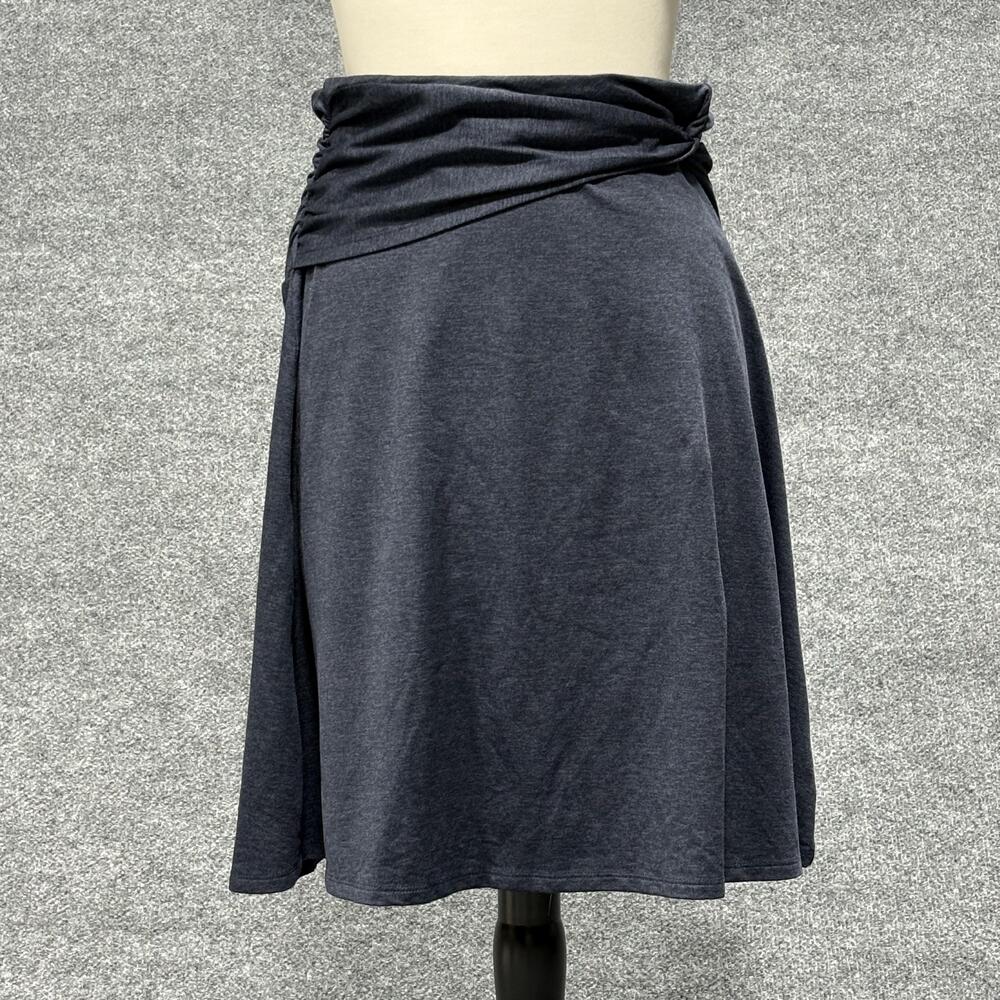 Patagonia Skirt Womens Medium Blue Ruched Waist Stretch Knit Travel Performance